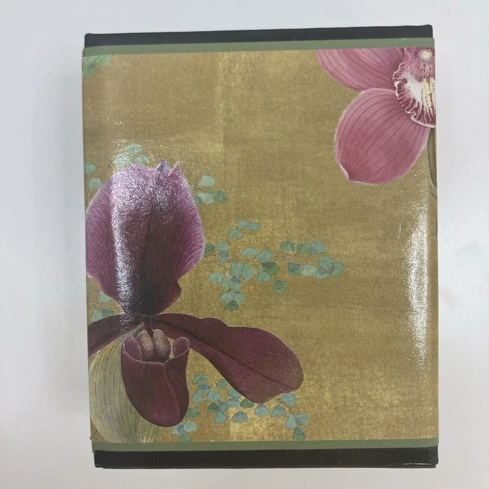 Vintage MCM Wooden Decoupage Pen Holder Iris Flowers 4.25